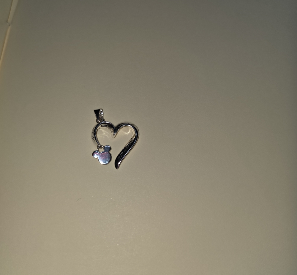 Sterling Silver Heart Pendant with Iridescent Accent